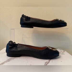 Mario Valentino Black Calliope Flats, EUC, Size 9